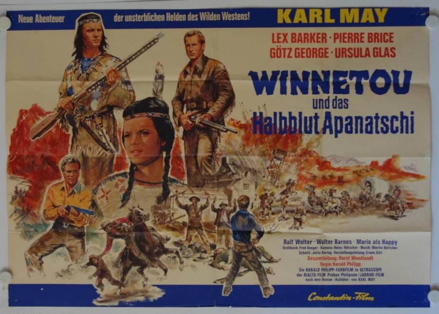 Karl May Winnetou und das Halbblut Apanatschi originales deutsches A0-Filmplakat